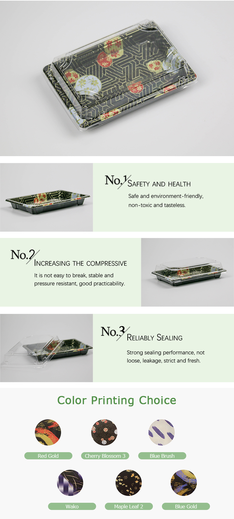 disposable plastic sushi box