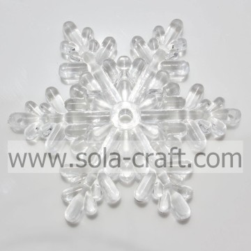 Wholesale Large Size Snowflake Faceted Clear Crystal Acrylic Beads 