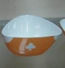 2015 NEW plastic double color flower triangle oval circle new shape salad bowl