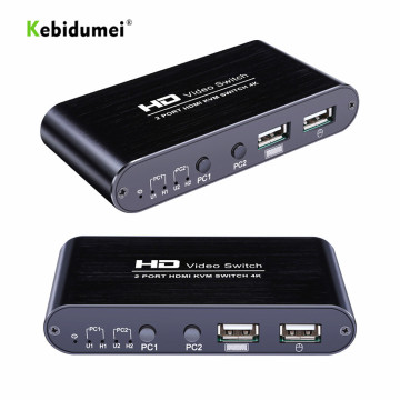 kebidu KVM Switch 2 Port 4K USB Switch KVM Switcher Splitter Box for Sharing Printer Keyboard Mouse KVM Switch HDMI-compatible