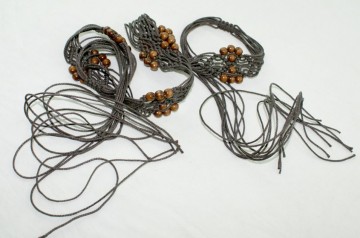 fashion western waxed cord braided garment belts