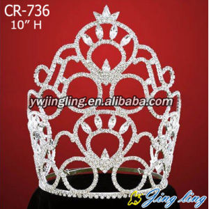 Large rhinestone wholesale crowns CR-736