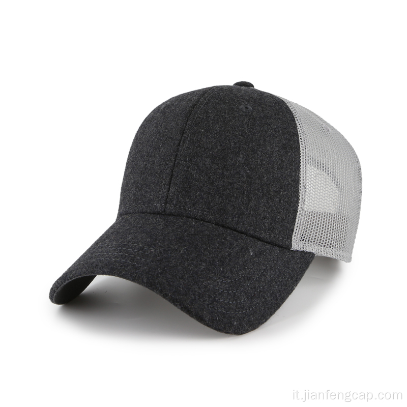 Cappellino da baseball bianco melton e mesh