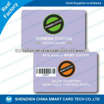 Glossy PVC 2D Barcode Gift Card plastic card laminator