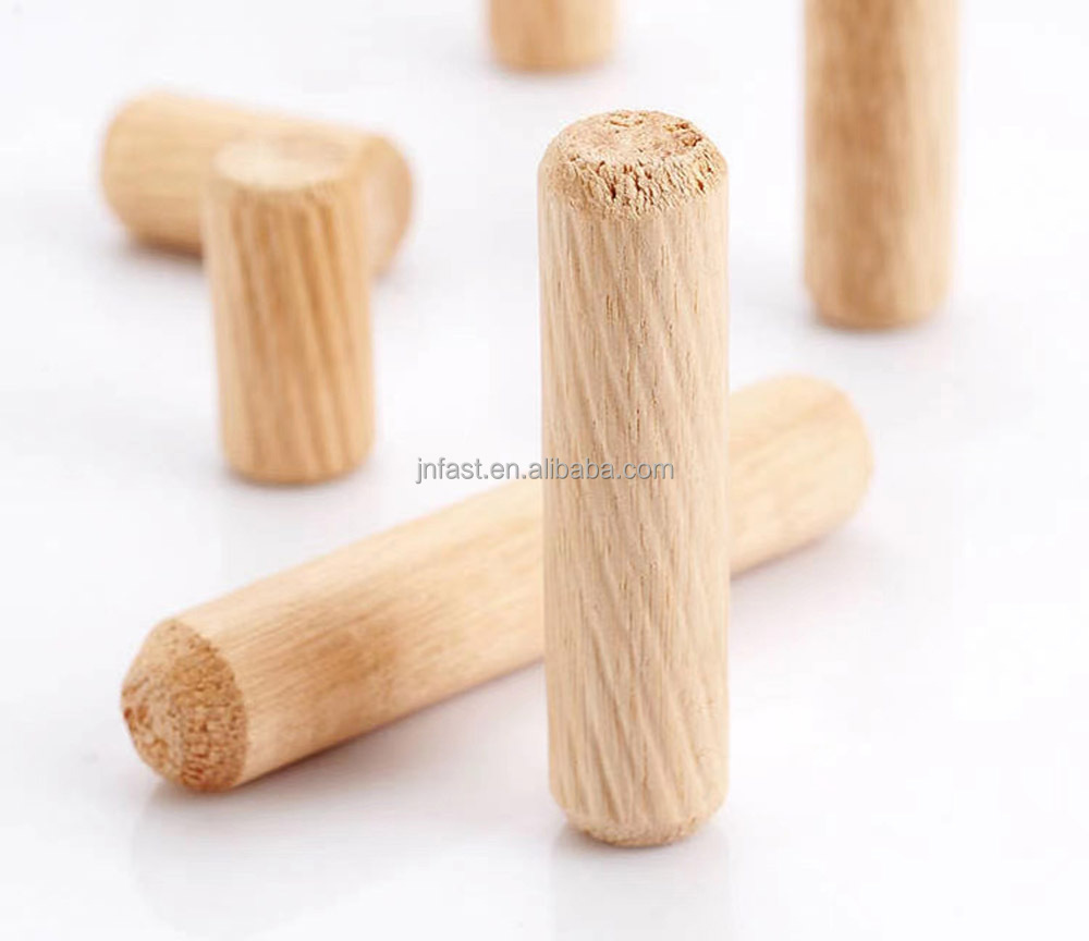 China Manufacturer New Product Wooden Dowel Shaw Furniture Connector Straight Grain Twill Cork Solid Pin Beech Wedge Wood Pegs