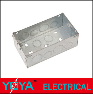Galvanized Electrical Conduit Boxes , Double Gang Junction Box Deep 25mm