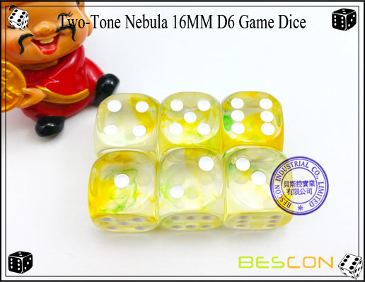 Zwei-Ton Nebelfleck 16MM D6 Spiel Dice-3 Two-Tone Nebula 16MM D6 Game Dice-3