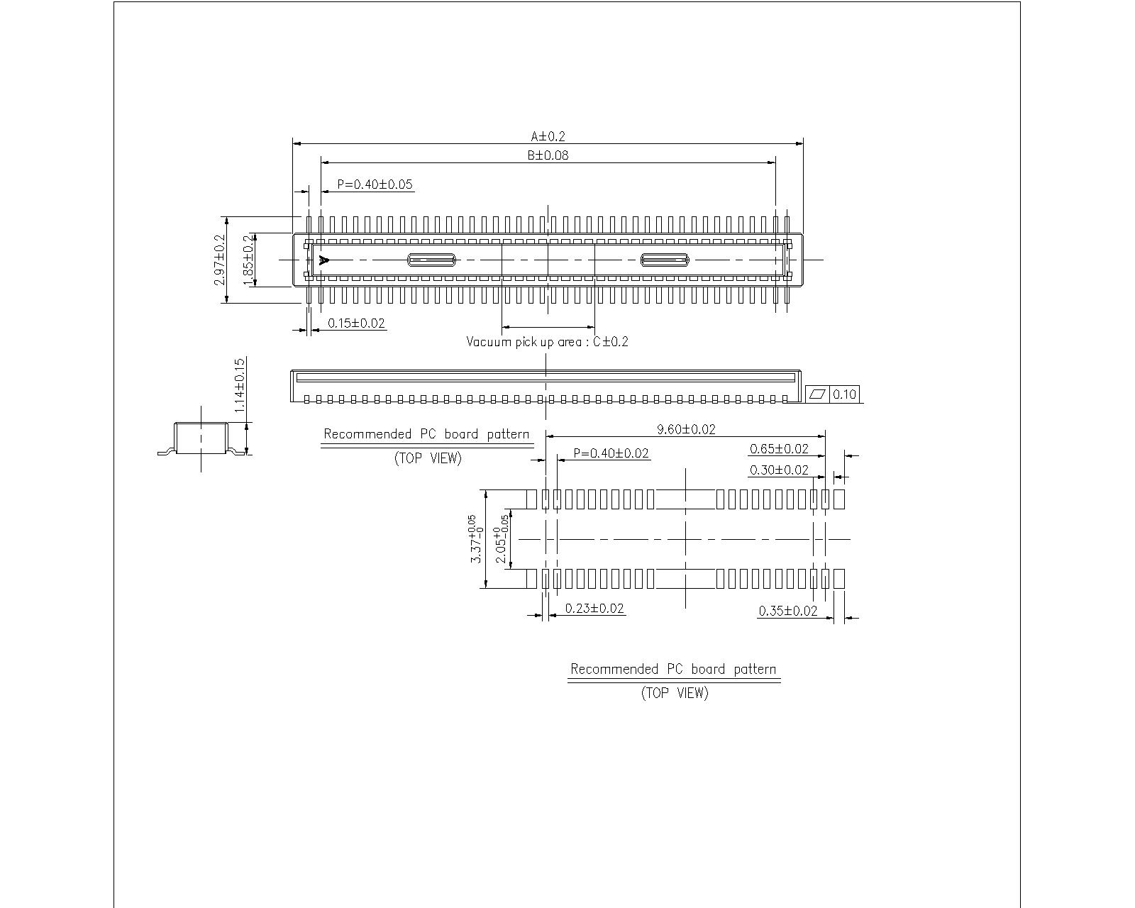 0.4mm Board to Board connector,male, mating H 0.4mm Board to Board connector,male, mating H