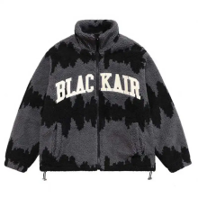 Men's Custom Sherpa Fleece Jackets - Thick Warm Lamb Wool Winter Coats with Jacquard Print