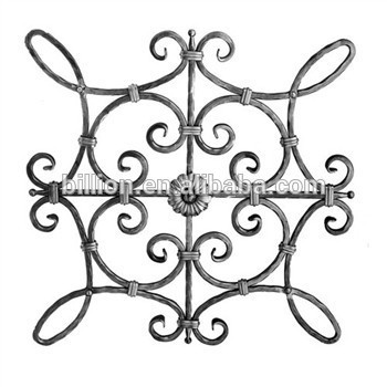 2015 new design wrought iron square bar rosette