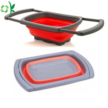 Silicone Basket Strainer Colander Vegetable Drainer for Food