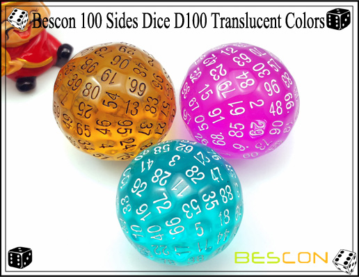Bescon 100 Seiten Würfel D100 Translucent Farben Bescon 100 Sides Dice D100 Translucent Colors