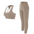 Ribbad slankande leggings och sport-bh-set