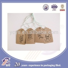 2015 High Quality paper Hang Tag,Fashion kraft paper Printing hang tag, custom Design garment Tag