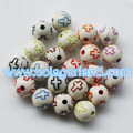 8 MM &amp; 10 MM acryl ronde witte kralen met neon kleur Corss Spacer Cross patroon dikke kralen