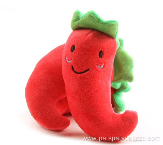 Cute-shape interactive plush sound red pepper cat toy