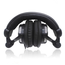 Black Soft leather foldable over head earphone