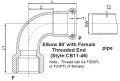 rosca fêmea do cotovelo 90 graus cotovelo