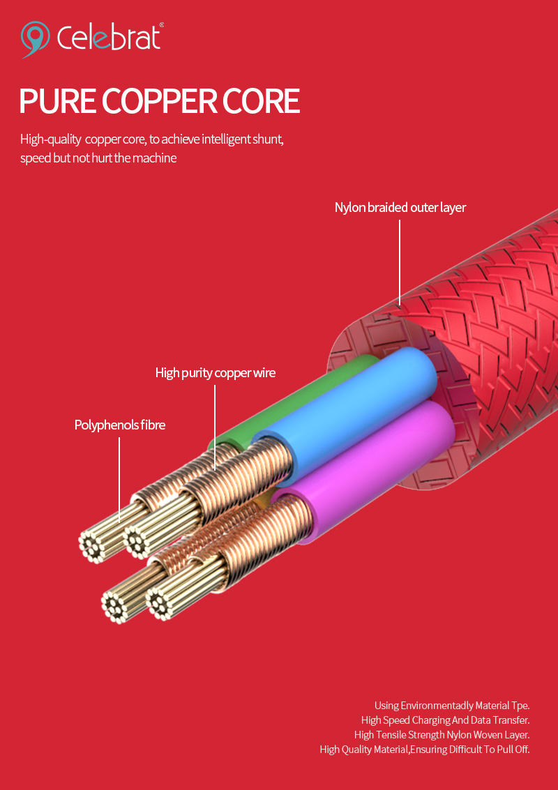 Ładowanie kabla danych CB-05M Super Speed ​​Data Cable Wysokiej jakości Kabel Data USB czarny