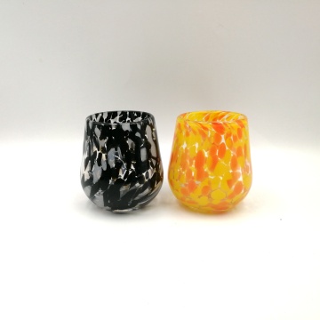 Leopard stemless glass for candle making