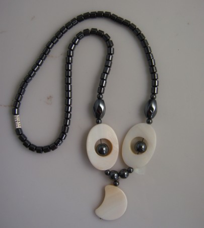 Collier de coquille de perle d&#39;hématite