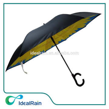 creative design sunflower double layer inverted reverse umbrella