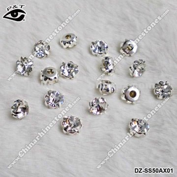 crystal in claw rhinestone in sew on setting