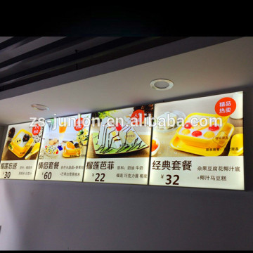 aluminum material slim led backlit illuminated menu boards