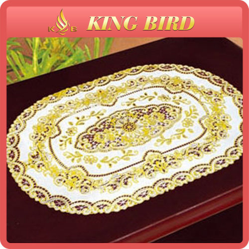 Cheaper oval golden pvc placemats