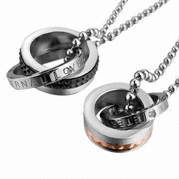 Jewelry Couples Stainless Steel Lovers Valentine Pendant