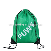 plain personalized polyester drawstring backpack bag with logo