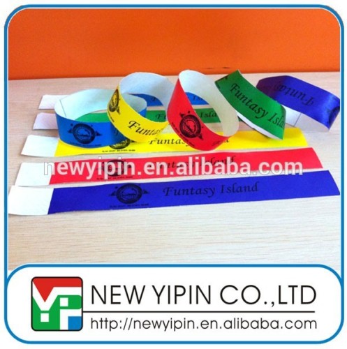 One Time Use Cheap Waterproof Printed Tyvek Paper Wristband/Bracelet For Events/Hotel/Movie Theater/Club