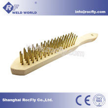 Wooden Handle Brass Steel Wire Brush