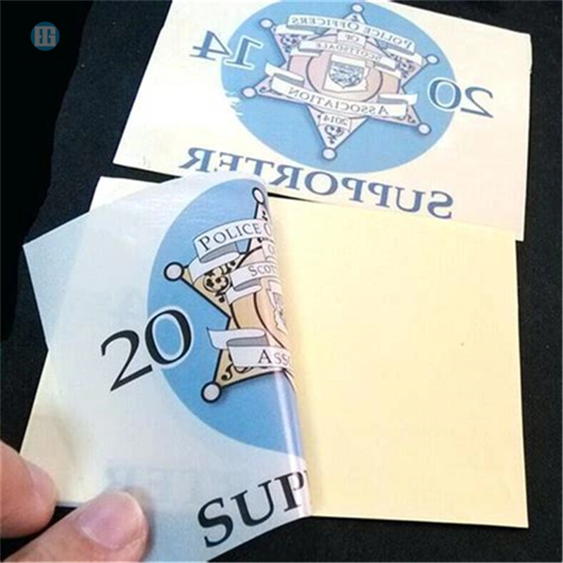 Waterproof Blue and White Double Color Round Shortcut Sticker