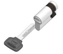 Telescopic pin cylinder half sided