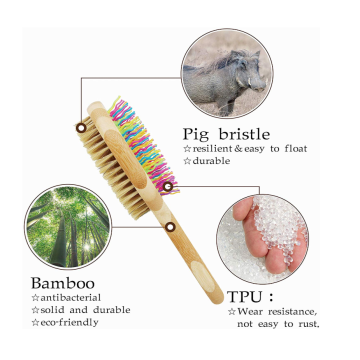 แปรงสุนัขไม้ไผ่สำหรับ Detangling