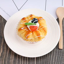 Western Household Round Flat Plate Set - Classic Dessert Plates White Ceramic for Wedding