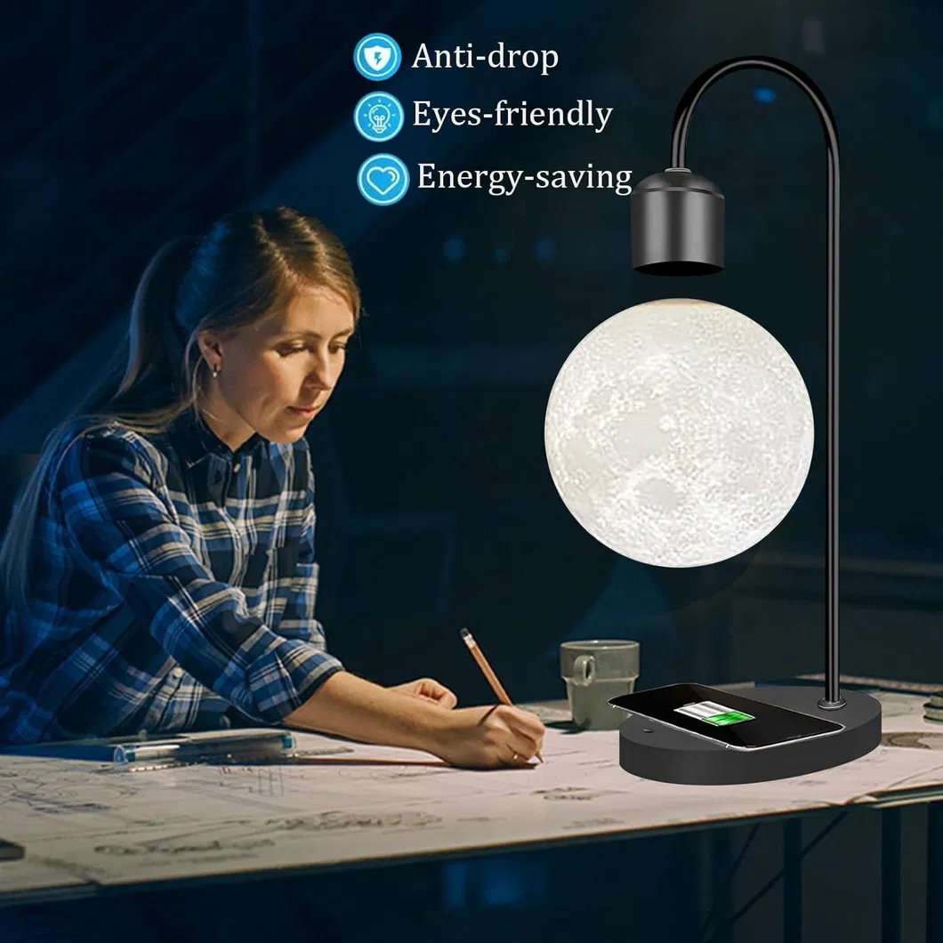 Moon Lamp with Magnetic Levitation and Wireless Charging
