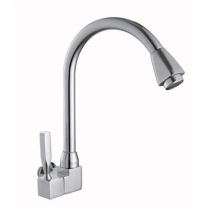 Factory whole sale polishing kitchen sink faucet with black plastic spray