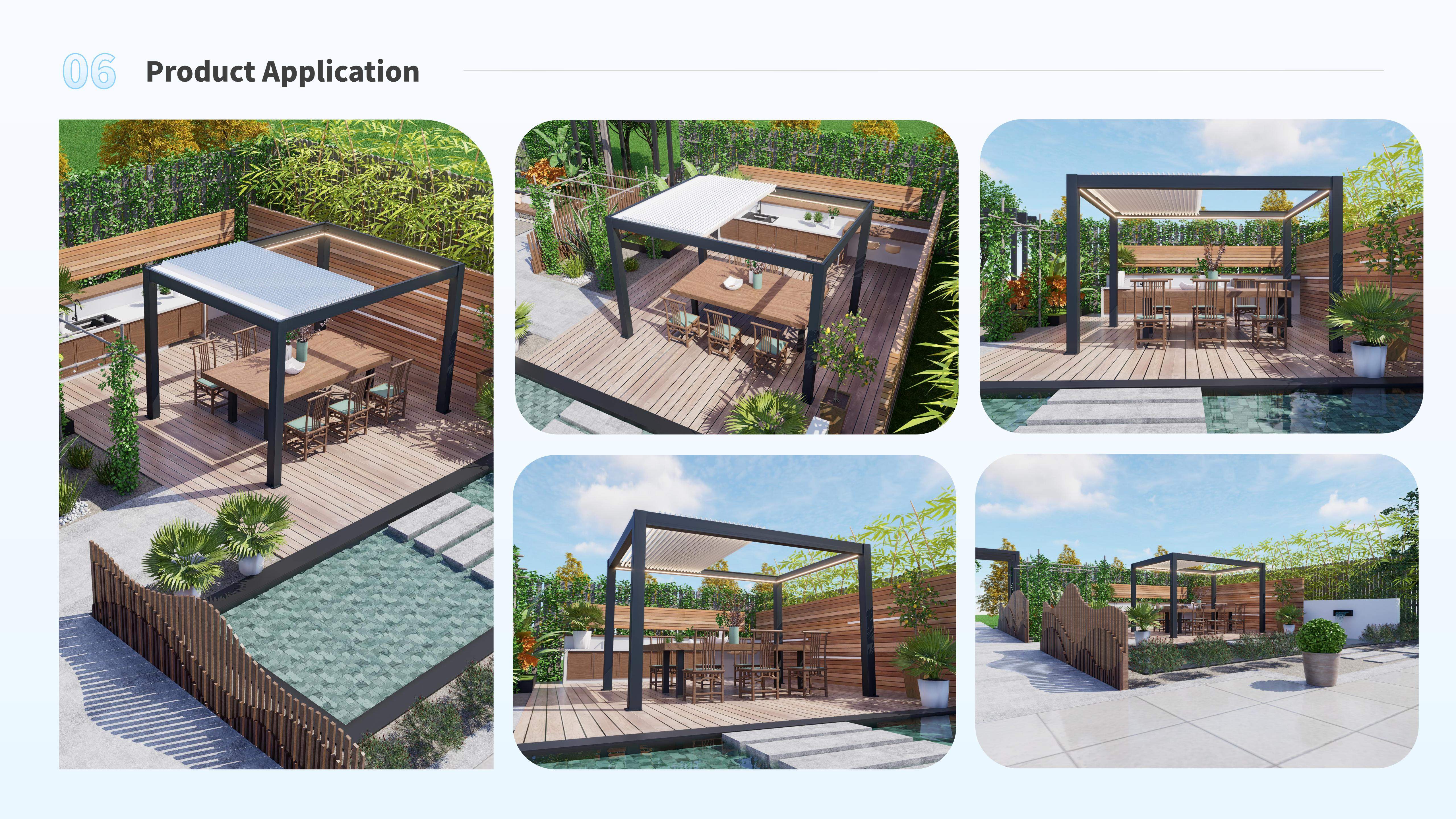 mirador adjustable louvered aluminum pergola