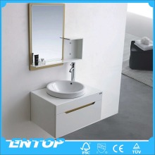 Round ceramic basin PVC bathroom vanity unit