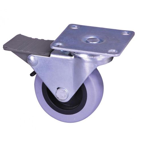 2 inch plaat caster met slot TPE wiel