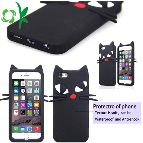 Cute Cartoon Cat zachte siliconen mobiele telefoon geval