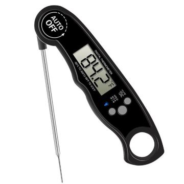 Waterproof Digital Food Probe Thermometer with Backlight & Calibration for Kitchen Outdoor Grilling and BBQ