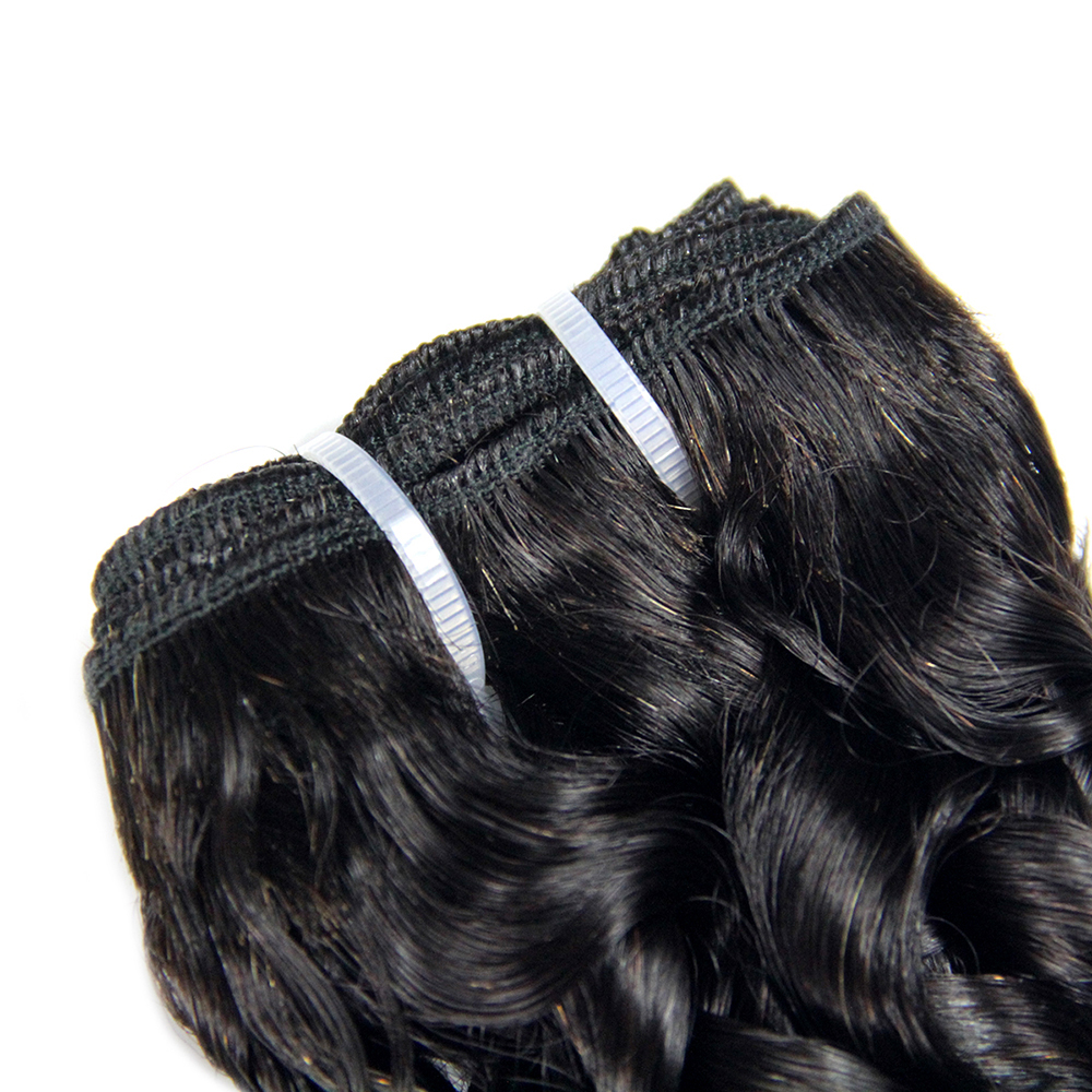 Hot selling ixie curls human hair with closure, pixie curl super double drawn hair, pixie curls double drawn virgin hair