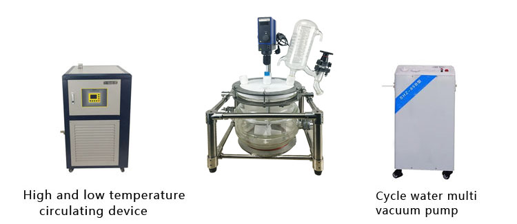 Shanghai customized 20L-100L chemical glass lab double layer jacketed reactor