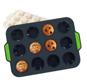 12 Cavities Silicone Cupcake Muffin Tray