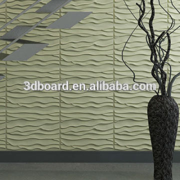 Restaurant interior wood fibre board decorative acoustic wall panel 3d