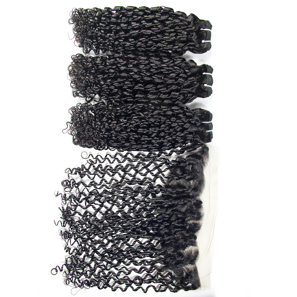New style no tangle no shedding eurasian hair vendors, pixel curl virgin hair bundles with frontal