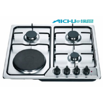 Gas Hob With Black Tempred Glass Panel